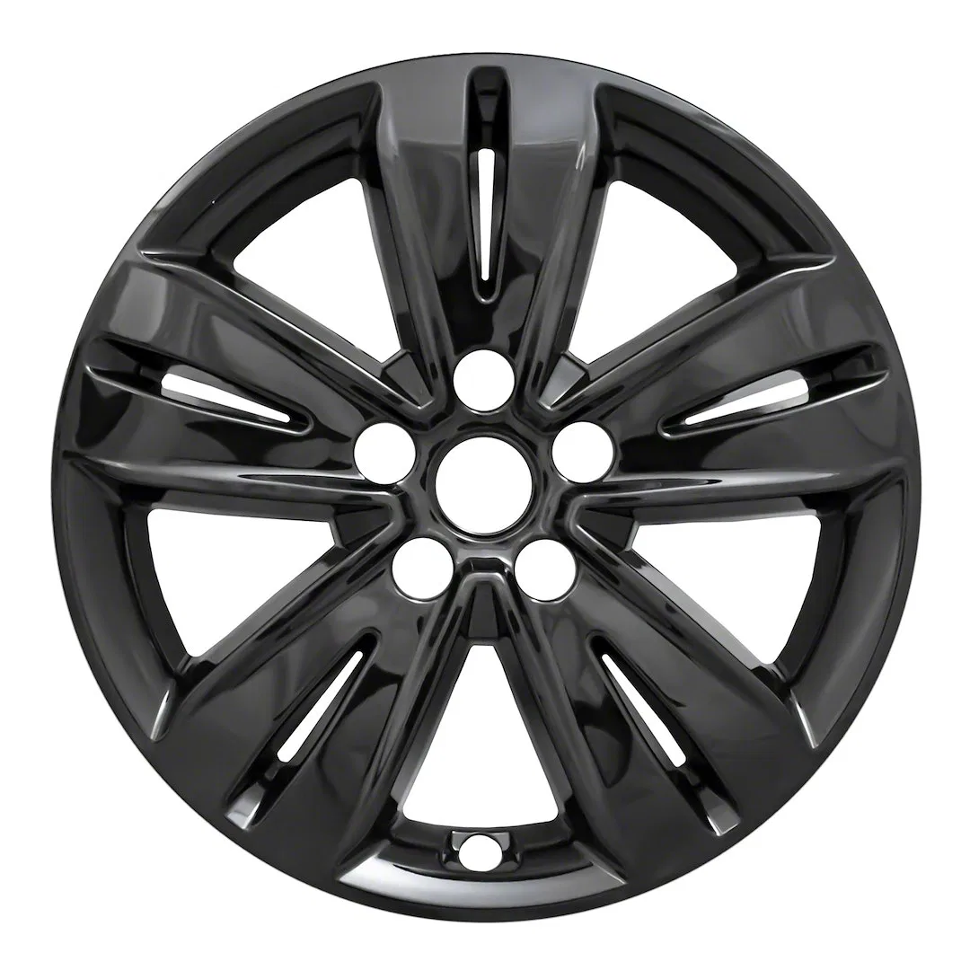 IWCIMP446BLK – COAST2COAST Wheel Skin, 17 Inch 5 V Spokes Snap-On Painted Gloss Black ABS Plastic Set Of 4